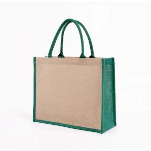  RPET Jute Like Bag Reusable Jute Gift Bags With Handles Water Resistant Beach Bag Linen Shopping Bags 